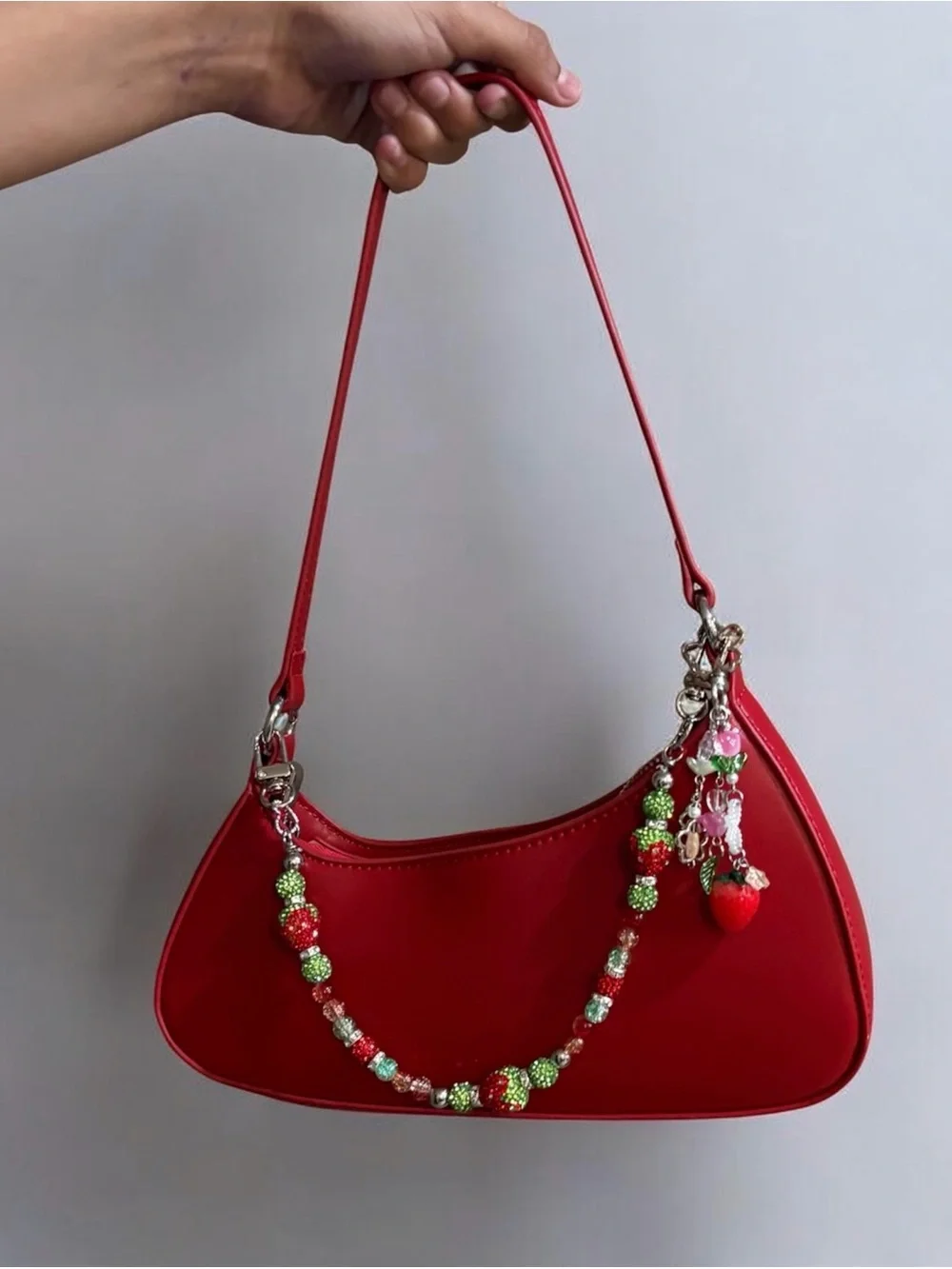 Red & Green purse chain (gold)